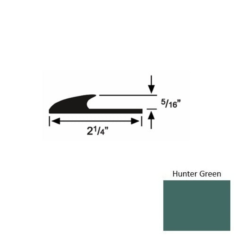 Solid 39 Hunter Green Rubber Glue Down Carpet Edge
