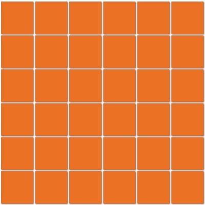 Unglazed Mosaics Clearface Orange Fizz Porcelain Mosaic