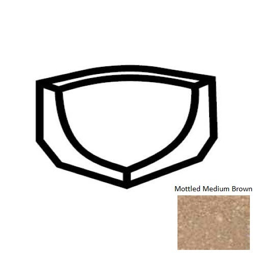 Keystones Unglazed Mosaic Mottled Medium Brown Porcelain Floor & Wall Trim - 1" X 1" Cove Base Incorner Round - Matte