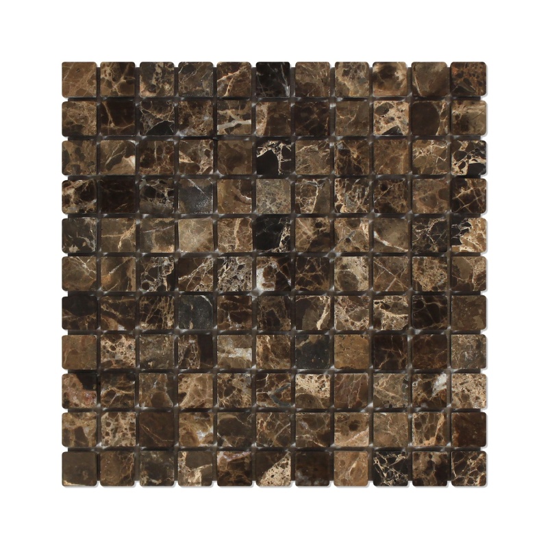 Emperador Dark Marble Mosaic - 1" X 1"