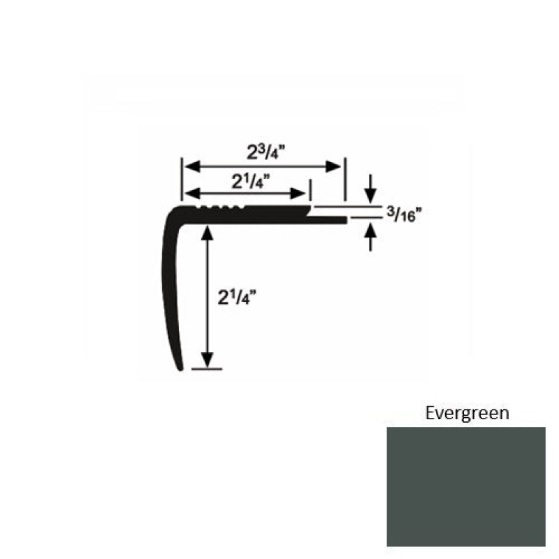 Roppe Solid M07 Evergreen Rubber Modified Underlap Stair Nosing