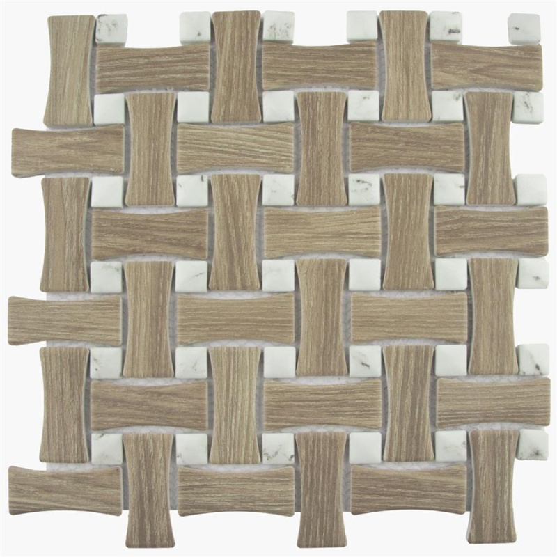Llama Dog Bone Noce Calacatta Dot Porcelain Mosaic
