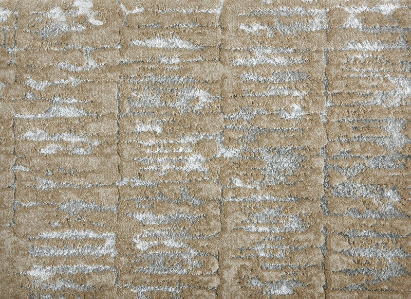 Clearance Sale! Lumani Galactica Teak Polypropylene & Polysilk Carpet - Pattern - 13'2" X 11'11" Dye Lot: B-1