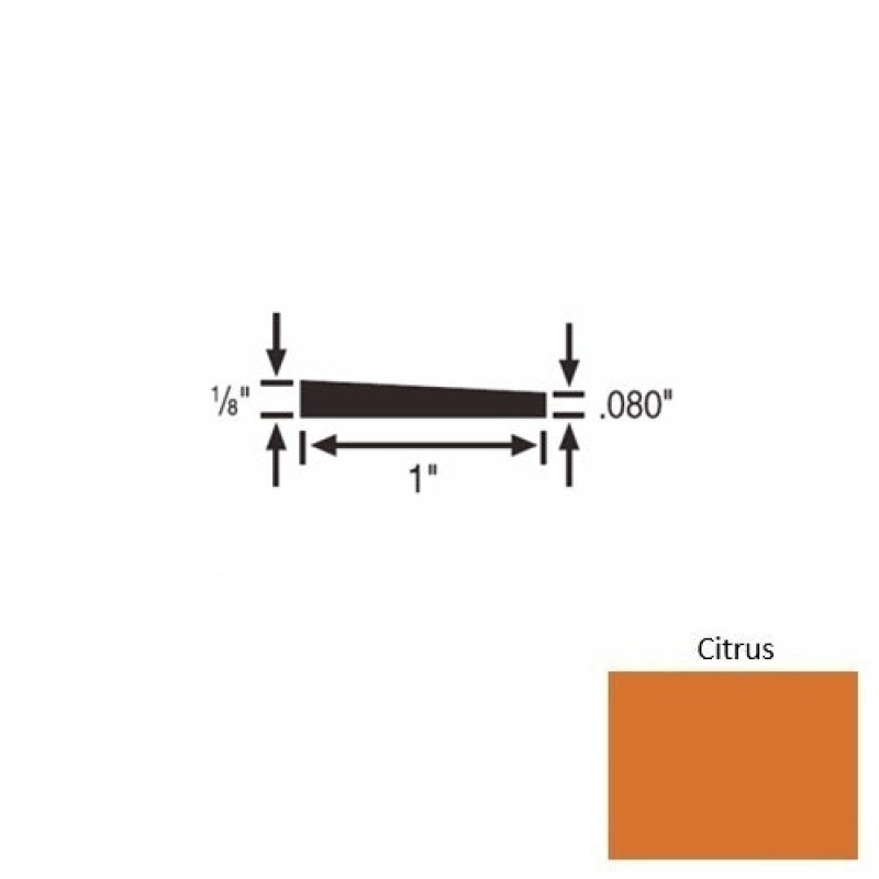 Solid 59 Citrus Rubber Reducer Strip - 1" X 9 Ft (108") X 1/8"