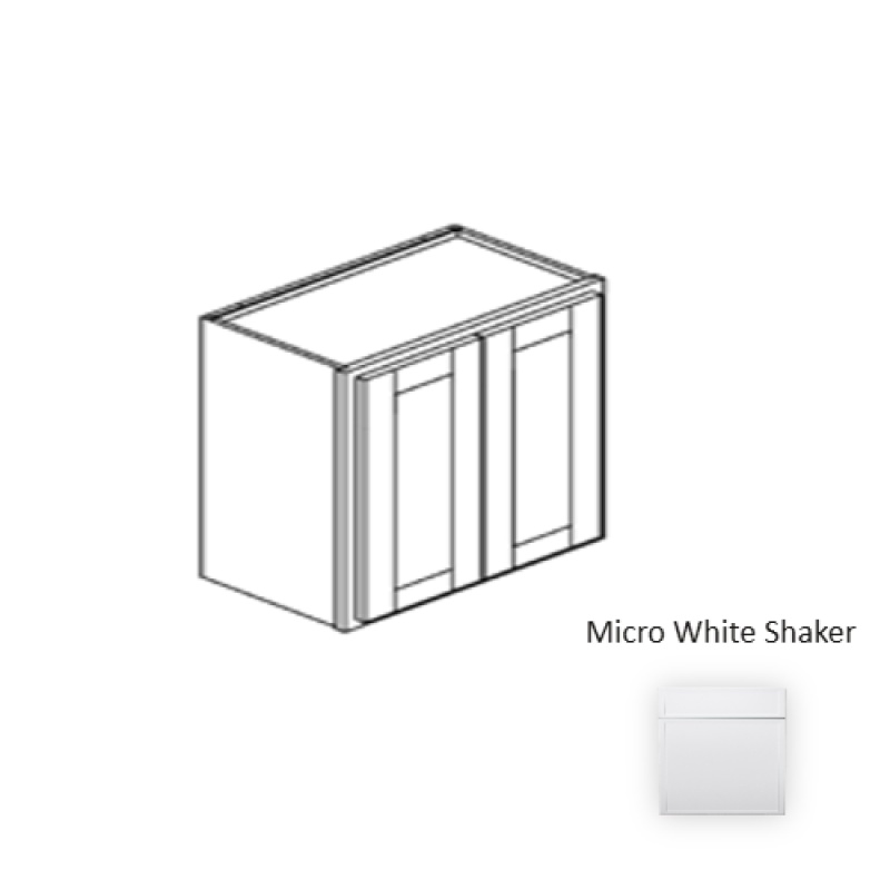 Framed Shaker Premium Micro White Shaker Natural Clear Coat Wood Kitchen Wall Cabinet - 33" X 42" X 12" - Natural Clear Coat