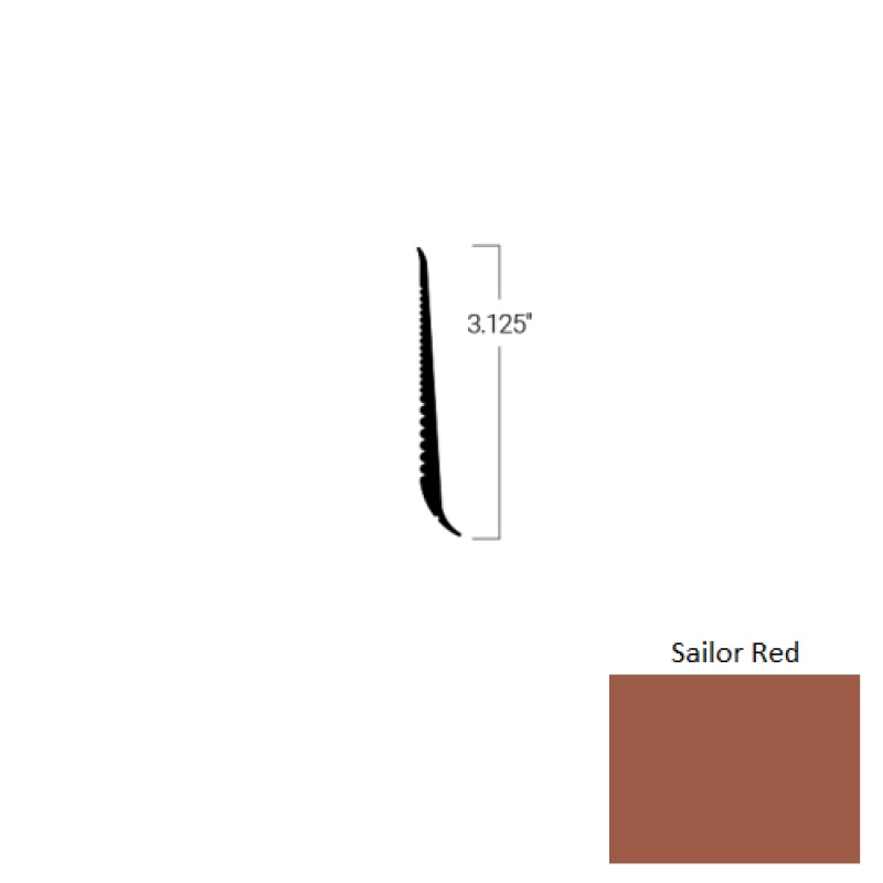 Johnsonite Sailor Red Rubber Tightlock Resilient Rubber Base