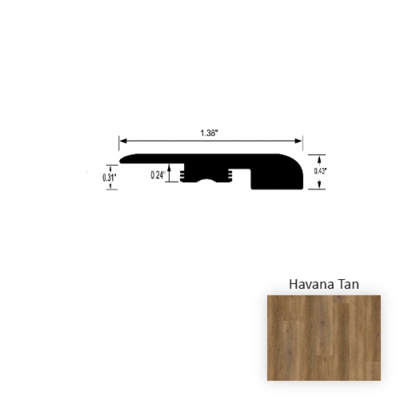 Versacore Pureedge Havana Tan Luxury Vinyl Moulding / Trim - 1.4" X 94.5" Threshold - Ceramic Bead