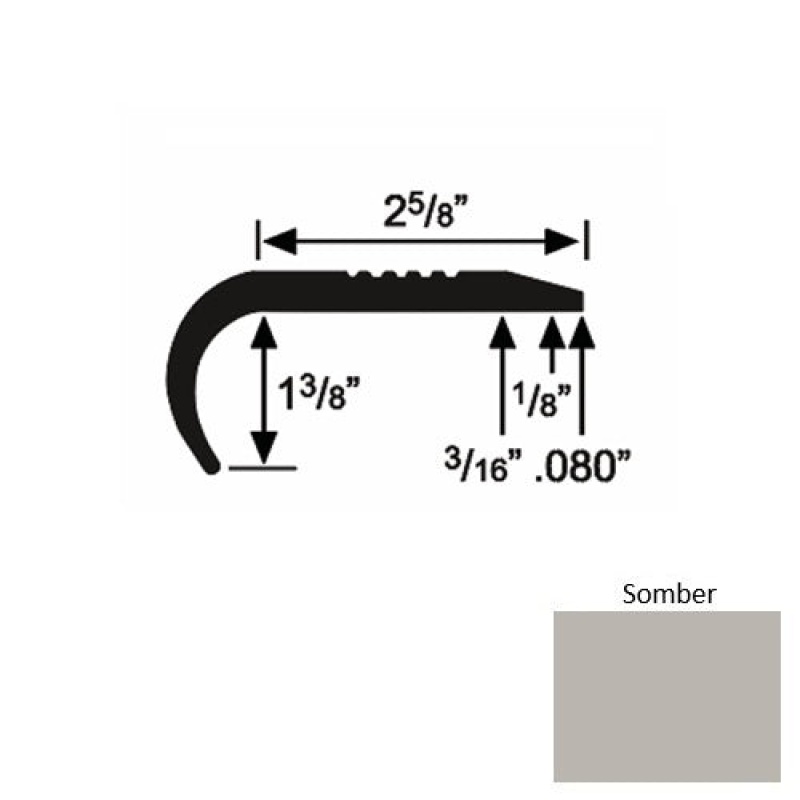 Roppe Solid 04 Somber Rubber Residential Stair Nosing