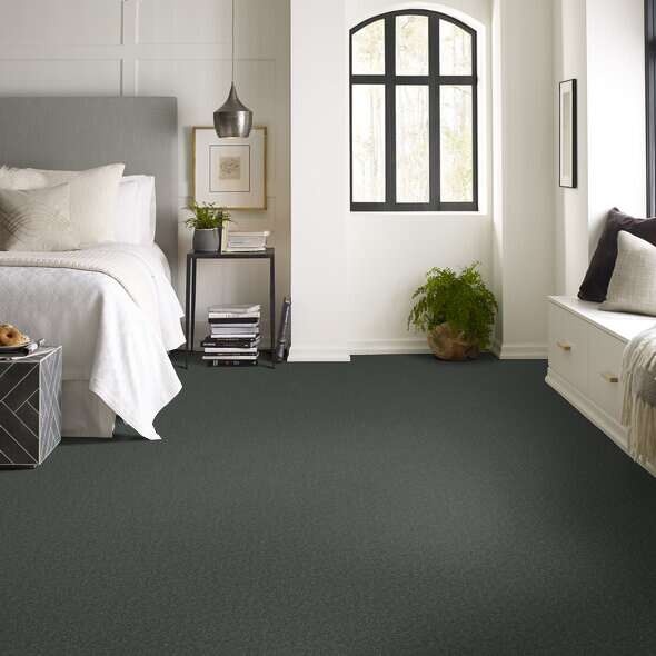 Caress By Shaw Quiet Comfort Classic Ii Emerald Nylon Carpet - Textured