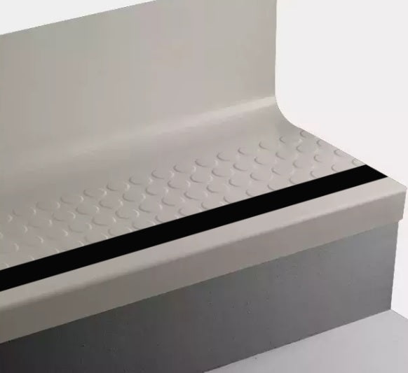 Sandstorm Raised Round Rubber Stair Tread with Riser