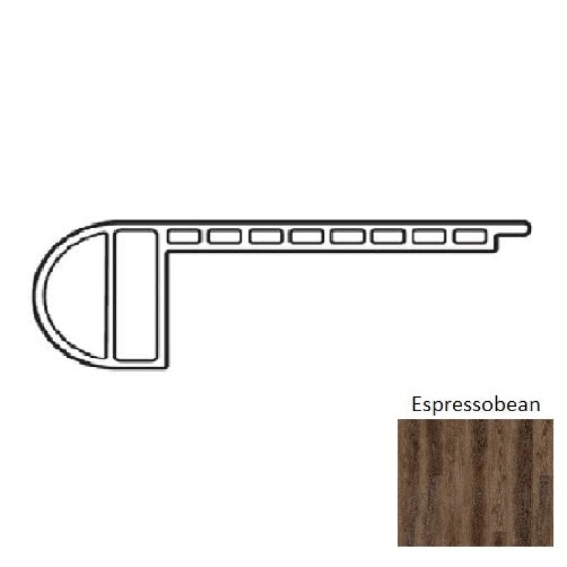 Natural Beauty Max 7 Hartford Espresso Bean Luxury Vinyl / Moulding Trim - 4.48" X 94.48" Stair Nose - Urethane