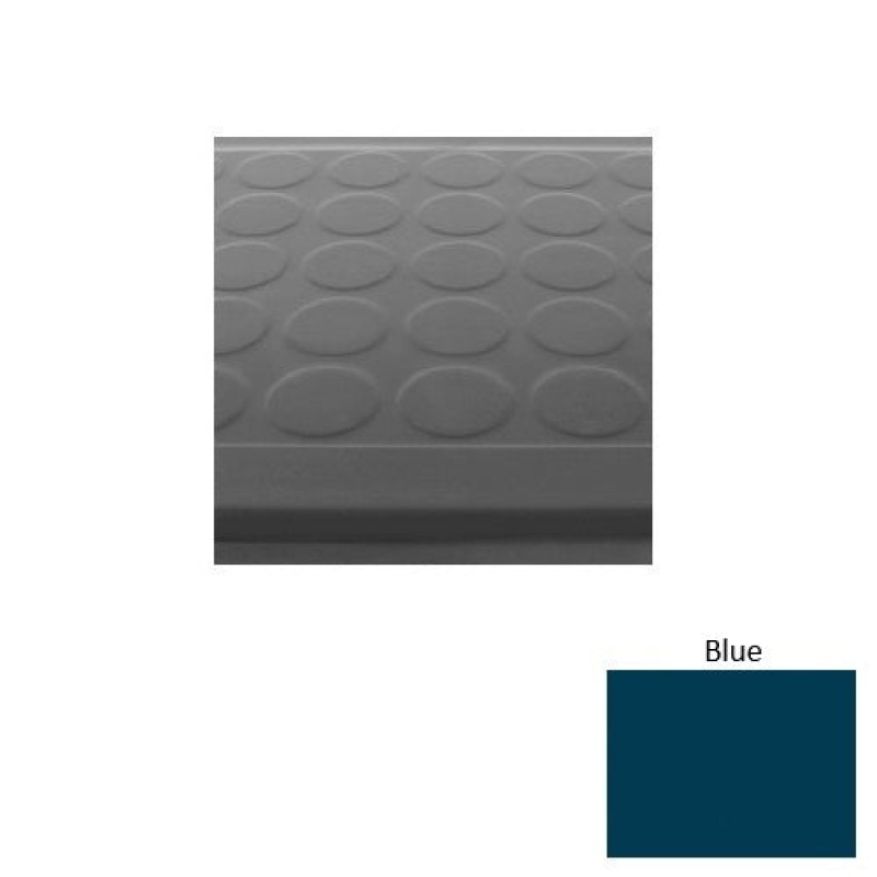 Solid 92 Blue Low Profile Raised Circular Rubber (Sq) Stair Tread With Dupont Kevlar - Textured