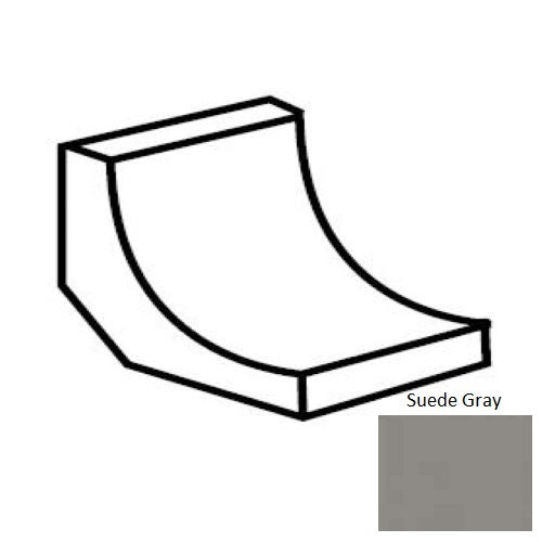 Keystones Unglazed Mosaic Suede Gray Porcelain Floor & Wall Trim - 1" X 1" Cove Base - Matte