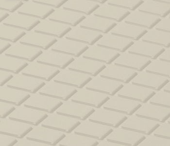 Johnsonite Bone White Diamond Solid Color Rubber Tile - Textured - 24" X 24"
