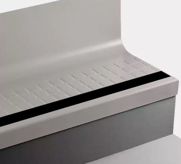 Johnsonite Grey Haze Raised Square Rubber Stair Tread with Riser