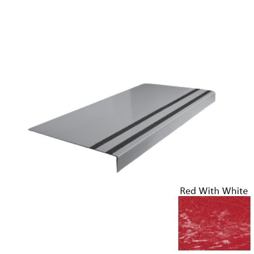 Evolving Styles Creative Elements Red With White Type 130 Distinct Designs Rubber - 12 1/4" X 72" Stair Tread - Smooth