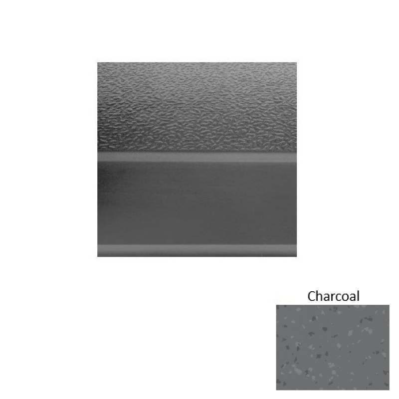 Symmetry 93 Charcoal Textured Rubber (Sq) Stair Tread With Dupont Kevlar - Textured
