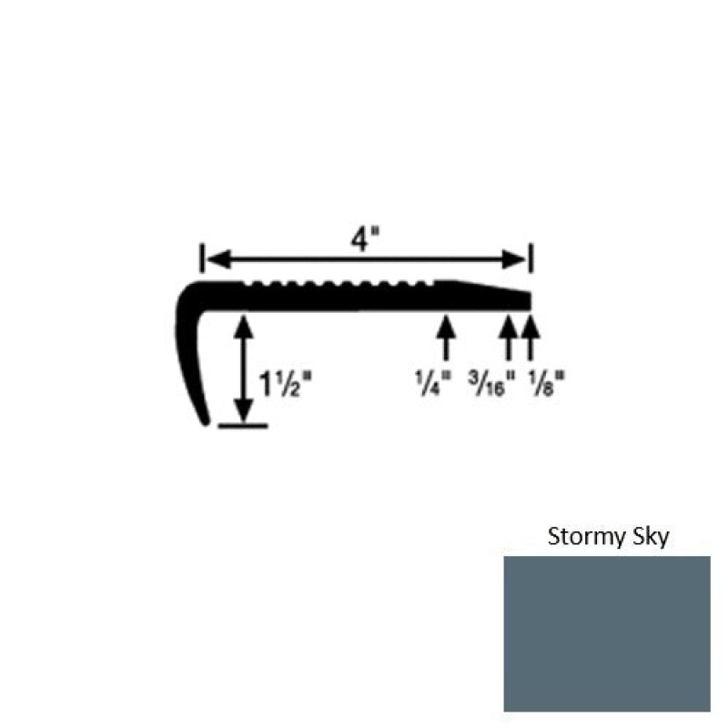 Roppe Stormy Sky Rubber Commercial Stair Nosing