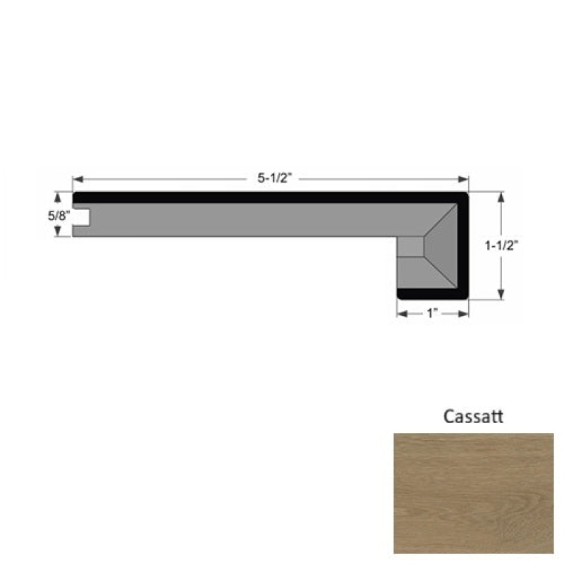 Tableau Cassat Hardwood Moulding / Trim - 5 1/2" X 86" Square Stair Nose - Urethane