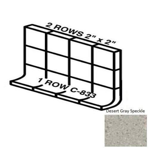 Keystones Unglazed Mosaic Desert Gray Speckle Porcelain Wall Trim - 5" X 12" Built Up Base (Mb5a) - Matte