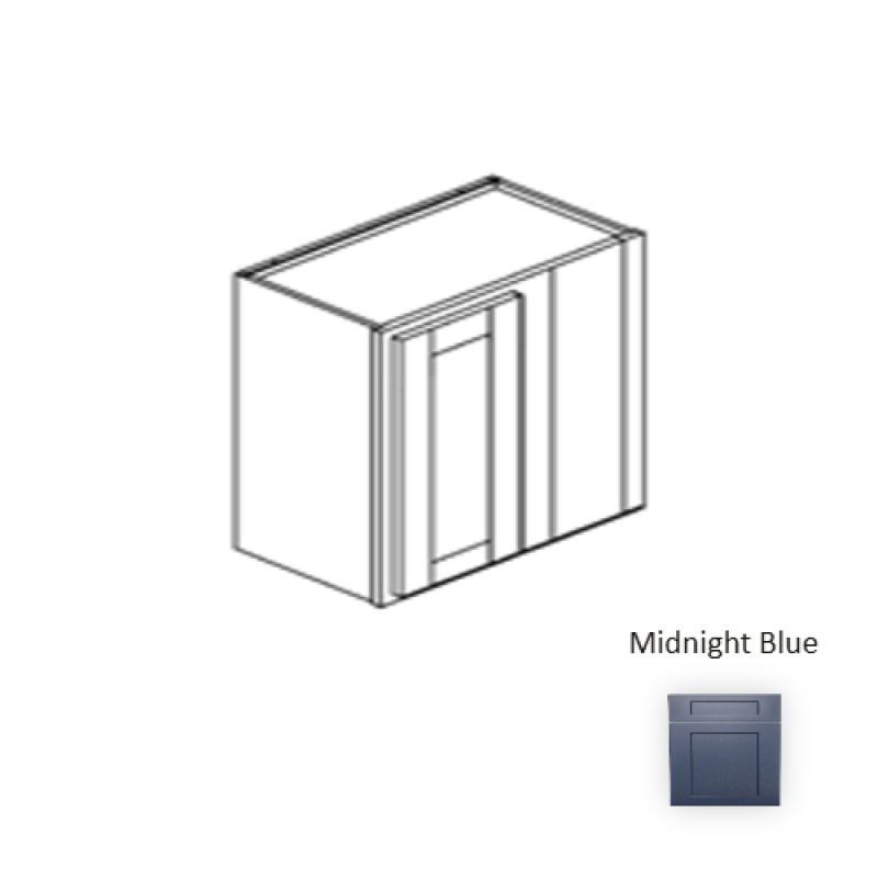 Framed Shaker Midnight Blue Wood Wall Cabinet