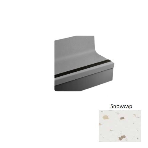 Snowcap Rice Paper Rubber Stair Tread with Riser