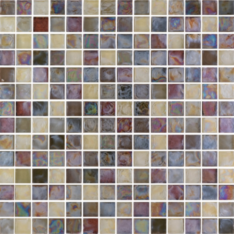 Luster Honey Dew Glass Mosaic - 1" X 1" - Honed