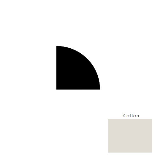 Johnsonite Cotton Rubber Moulding / Trim - 1/2" X 8 Ft (96") X 1/2" Millwork Quarter Round - Millwork Quarter Round