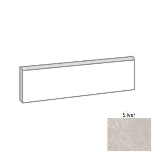 Tesola Silver Ceramic Floor & Wall Trim 3" x 12" Bullnose Matte