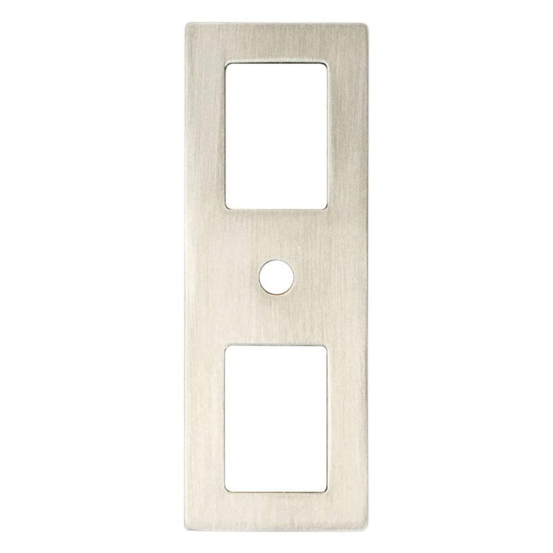 Statler Zinc Knob Backplate, Brushed Nickel, 3 9/32" Length
