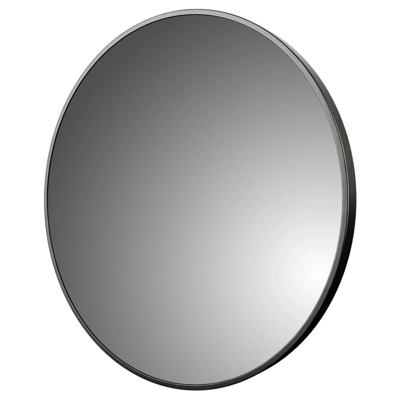 Brushed Black Aluminum Framed Bathroom Mirror - 32" X 32" - Brushed Black