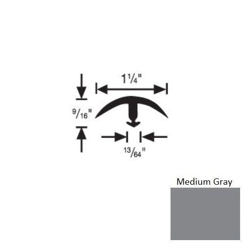 Flextones Medium Gray Vinyl 161 Snap Down Edging - 1 1/4" X 12 Ft - Thermoplastic