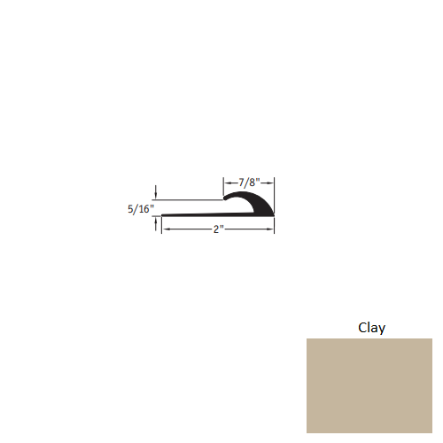 Johnsonite Clay Vinyl Moulding / Trim - 7/8" X 12 Ft (144") X 5/16" Edge Guard - Edge Guard
