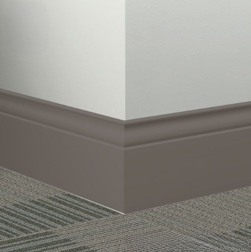 Johnsonite Brown Rubber Millwork Contoured Wall Base - 5 1/4" X 96" X 3/8" Inflection - Millwork Contoured Wall Base