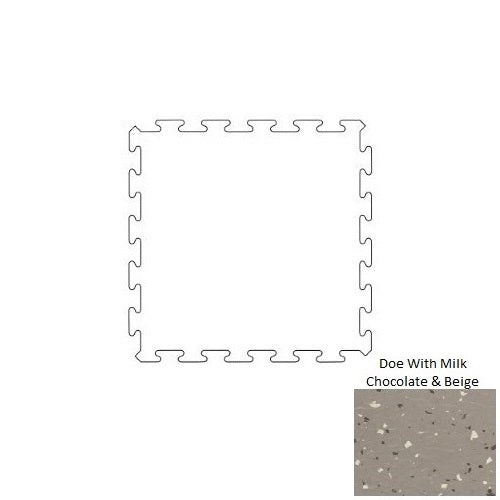 Tuflex Force Doe With Milk Chocolate & Beige Rubber Interlocking Tile - Smooth - 25 3/4" X 25 3/4"