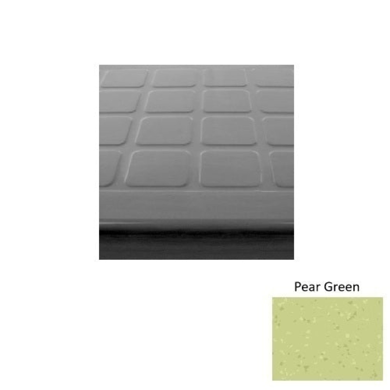 Symmetry 94 Pear Green Rubber (Sq) With Galley Red Abrasive Strip Stair Tread With Dupont Kevlar - Textured