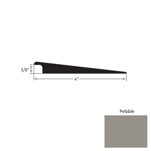 Johnsonite Pebble Vinyl Moulding / Trim - 4" X 12 Ft (144") X 3/8" Wheeled Traffic Transition - Wheeled Traffic Transition