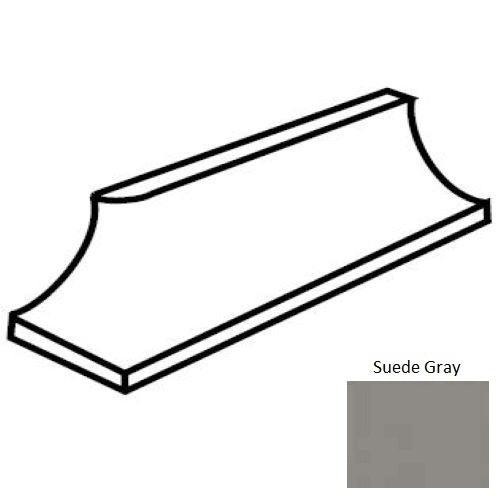 Keystones Unglazed Mosaic Suede Gray Porcelain Floor & Wall Trim - 1" X 2" Cove Base Outcorner - Matte
