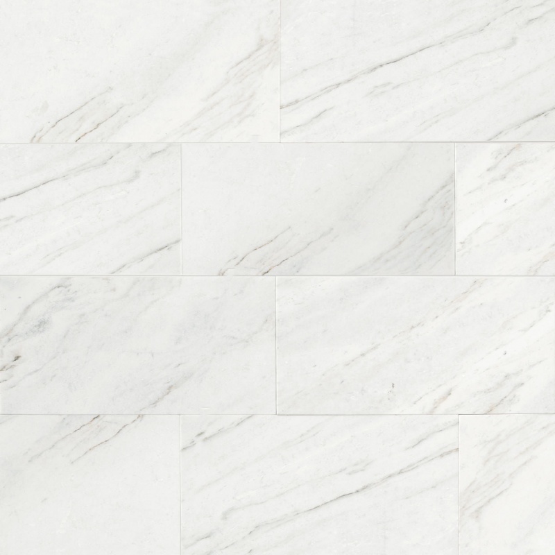 Glorious White Marble Tile - Honed - 12" X 24"