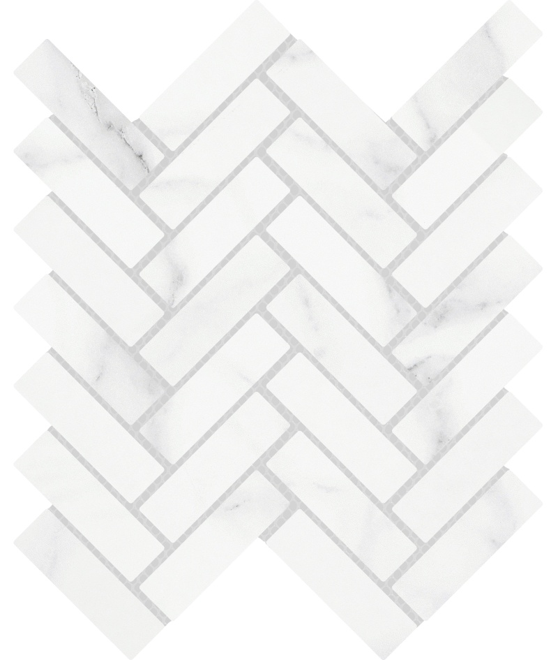 Contessa Dama Porcelain Mosaic - Herringbone - Matte