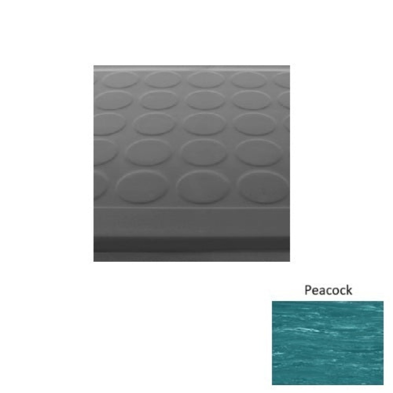Marbleized 92 Peacock Low Profile Raised Circular Rubber (Sq) Stair Tread - Textured