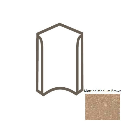Keystones Unglazed Mosaic Mottled Medium Brown Porcelain Floor & Wall Trim - 2" X 2" Round Cap Incorner - Matte