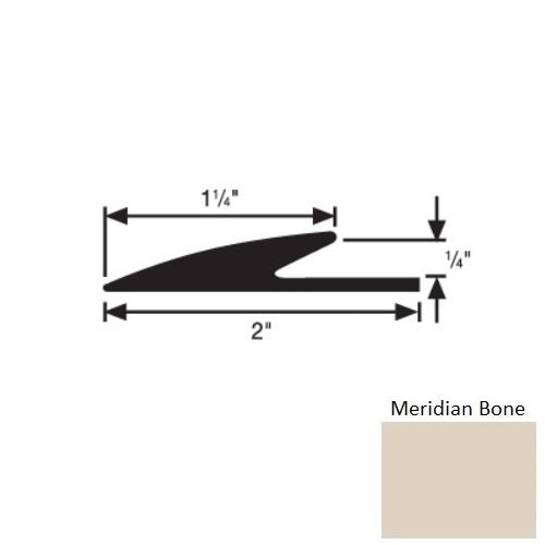 Flextones Meridian Bone Vinyl 183 Transition Edge Guard, 1/4" x 12 ft