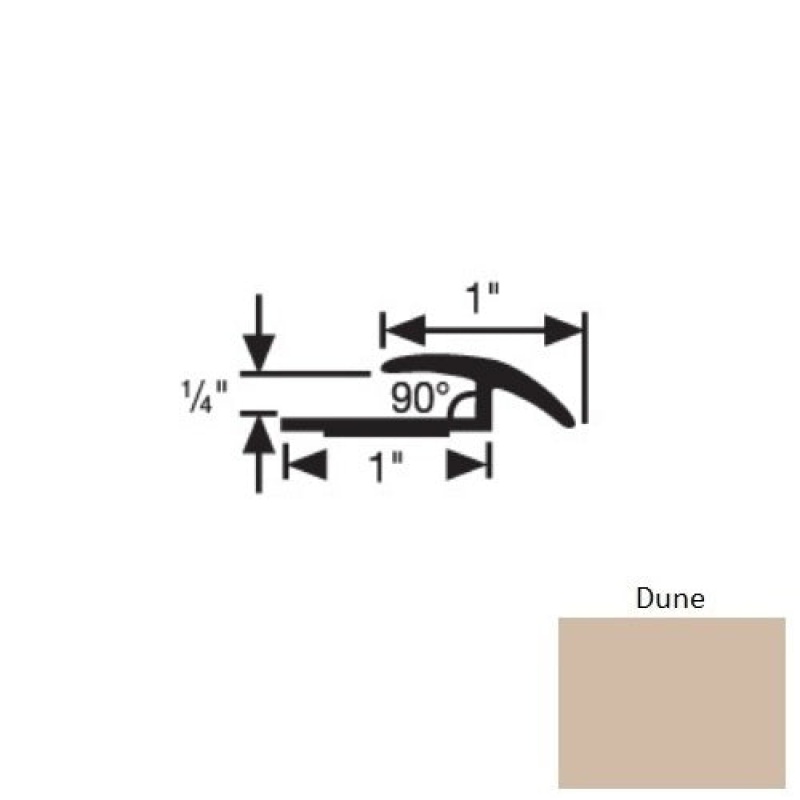 Flextones Dune Vinyl 168 Resilient To Carpet Transition - 1" X 12 Ft - Thermoplastic