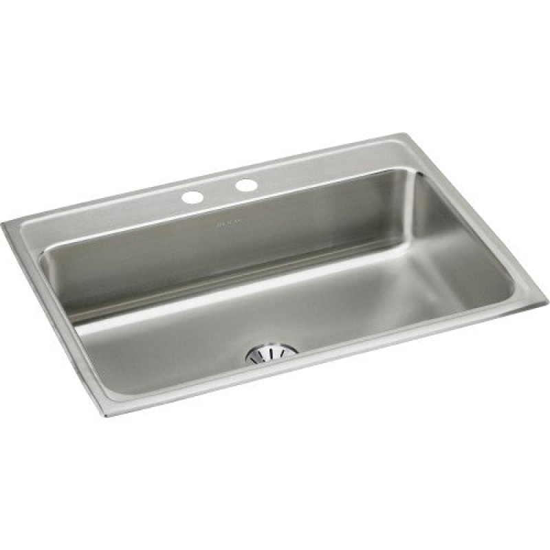Lr3122pd2 Lustertone Classic Stainless Steel Drop In Single Bowl Kitchen Sink - 31" X 22" X 7 5/8" With 2 Holes - Stainless Steel