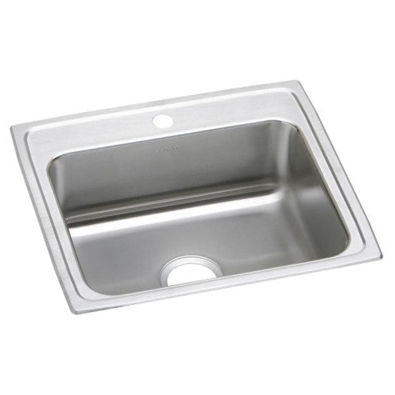 Lustertone Classic Stainless Steel Drop-In Single Bowl Kitchen Sink