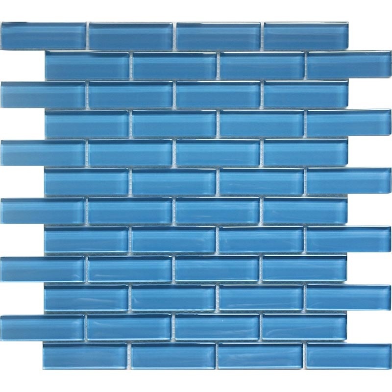 Color Palette Laguna Glass Mosaic - 1" X 3" Brick - Glossy