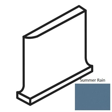 Bright & Matte Summer Rain Ceramic Wall Trim - 4 1/4" X 4 1/4" Cove Base Outcorner - Glossy