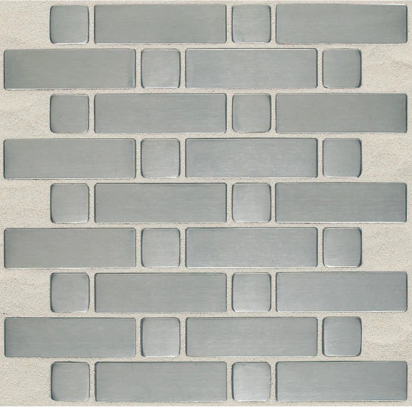 Metallica Brushed Stainless Steel Large Metal Mosaic