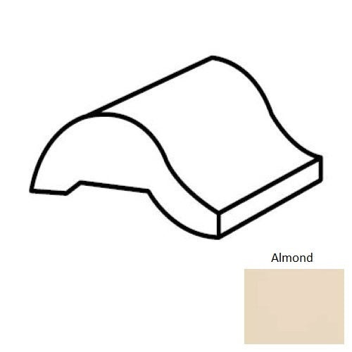 Keystones Unglazed Mosaic Almond Porcelain Floor Trim - 1" X 2" Swimming Pool Nosing - Matte